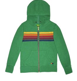 Aviator Nation Aviator Nation Kids 5 Stripe Zip Hoodie - Kelly Green