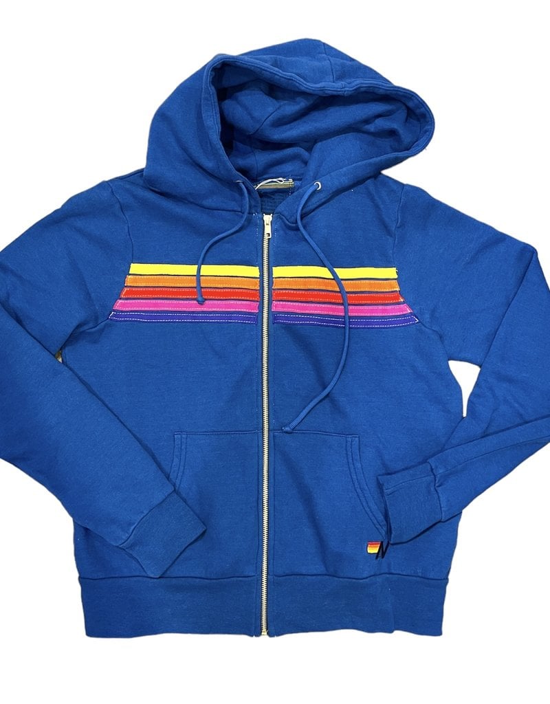 Aviator Nation Aviator Nation 5 Stripe Stitch Hoodie - Royal/Yellow Purple