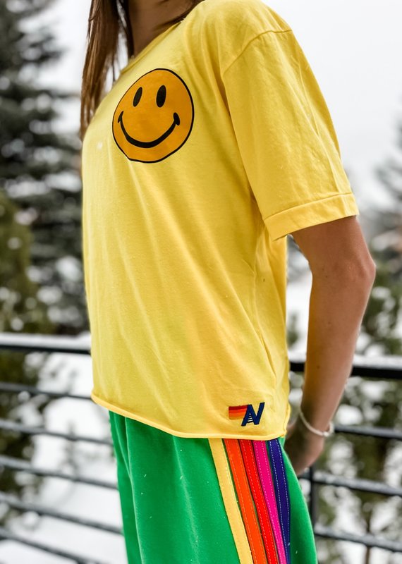 Aviator Nation Aviator Nation Smiley 2 Boyfriend Tee - Lemon