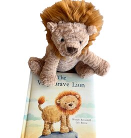 Jellycat "The Very Brave Lion" and Stuffed Lion Set