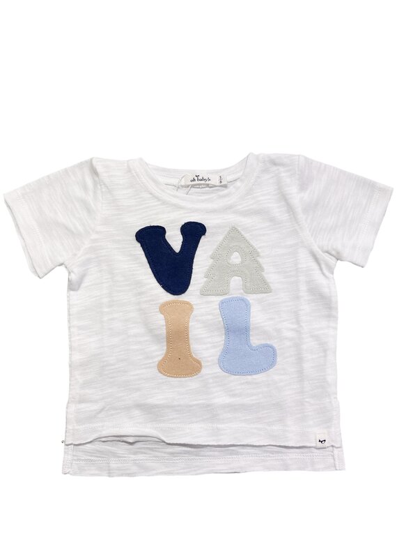 Oh Baby! Oh Baby! Vail SS Tee - Cream/Blue