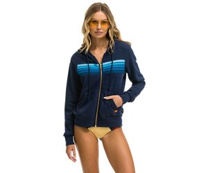 Aviator Nation 5 Stripe Hoodie - Navy // Blue XL