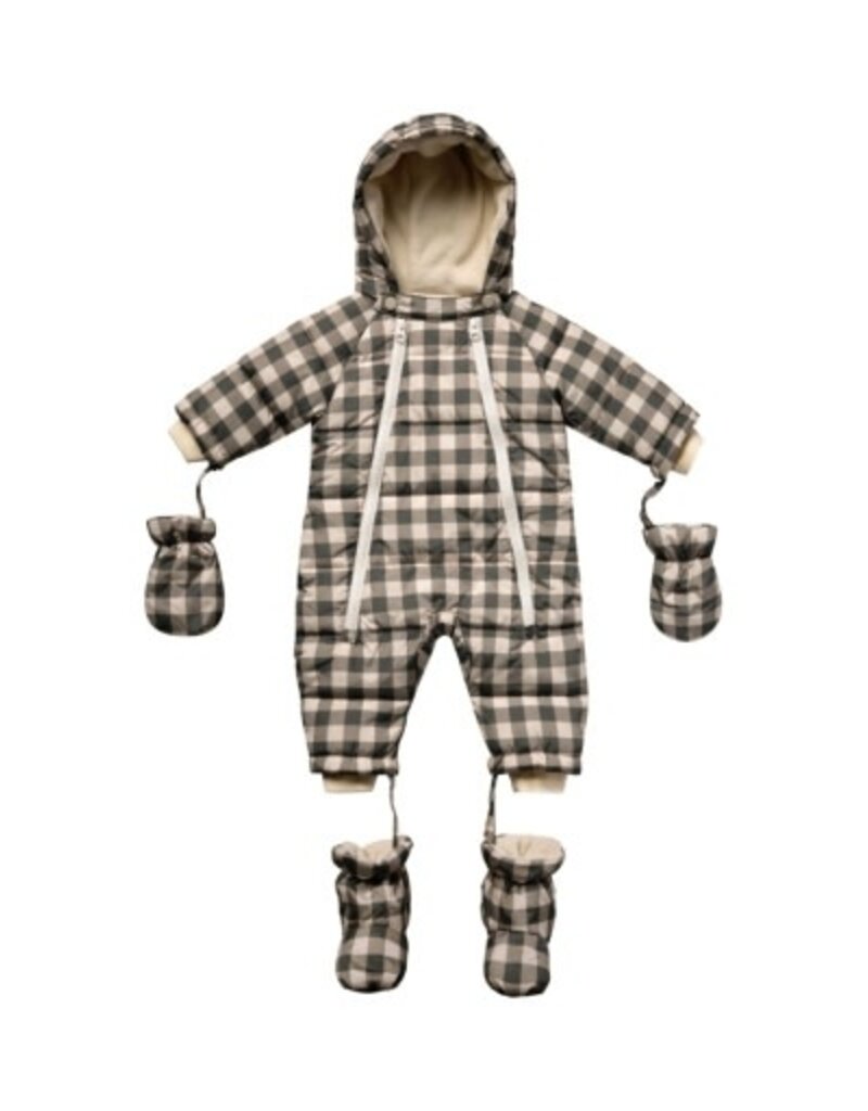 Rylee + Cru Inc. SNOW PUFFER SUIT || CHARCOAL CHECK
