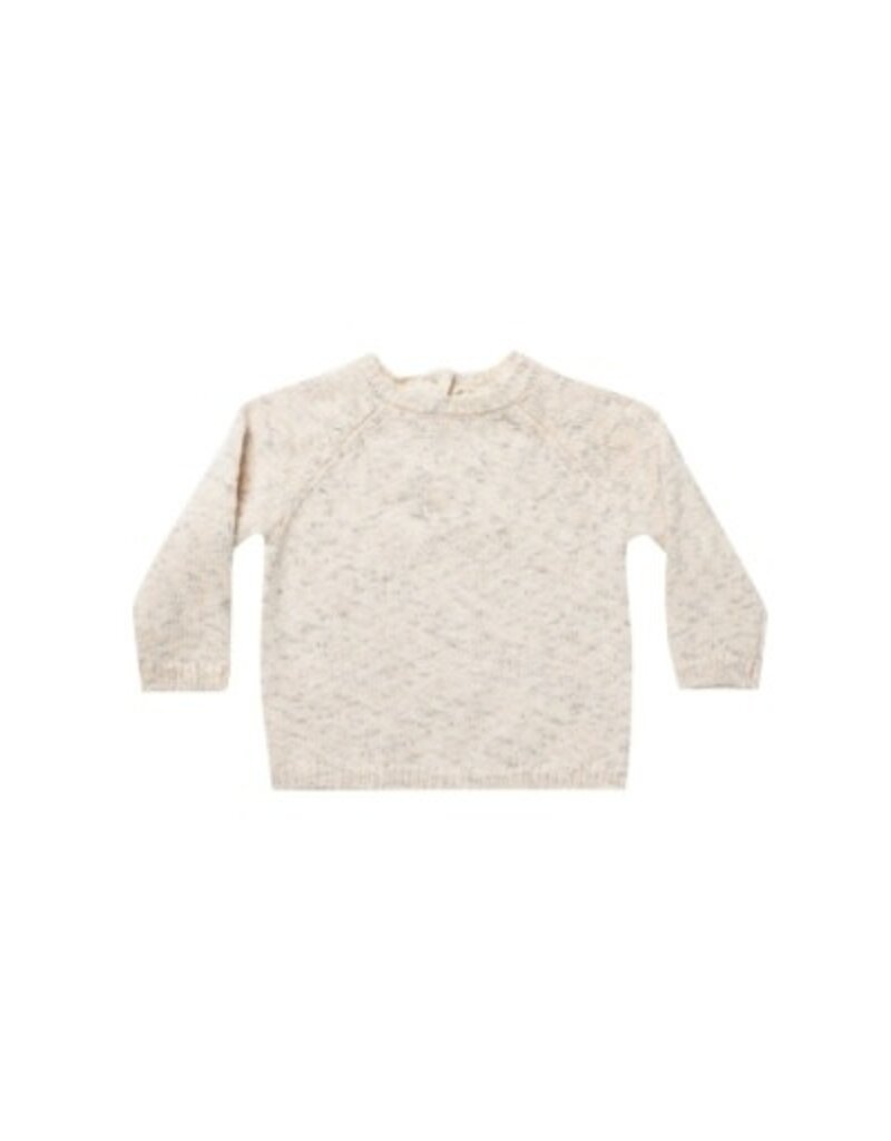 Quincy Mae SPECKLED KNIT SWEATER || NATURAL