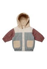 Quincy Mae HOODED WOVEN JACKET || COLOR BLOCK