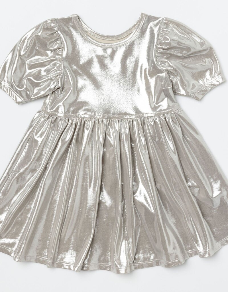 Pink Chicken girls lame laurie dress - champagne