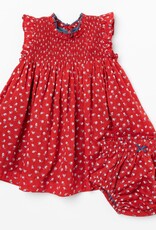 Pink Chicken baby girls stevie dress set - tiny red roses