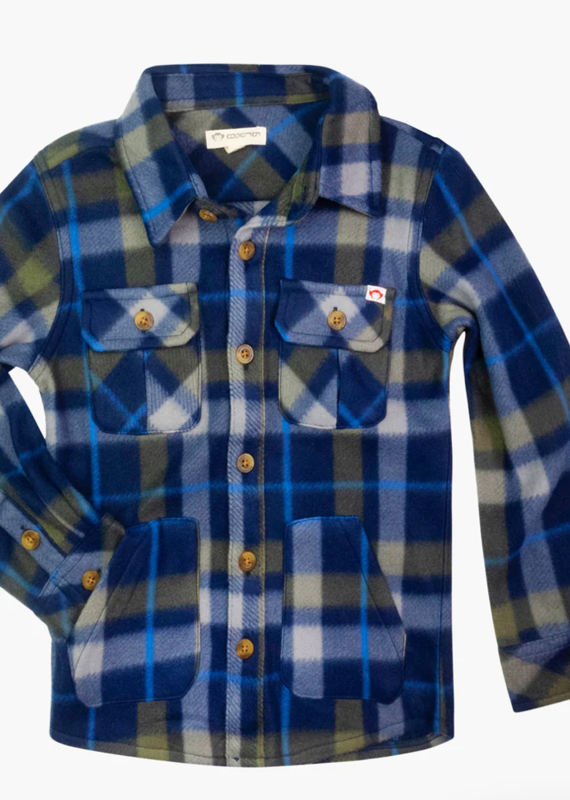 Appaman Appaman Snow Fleece Shirt - Olive/Navy Plaid