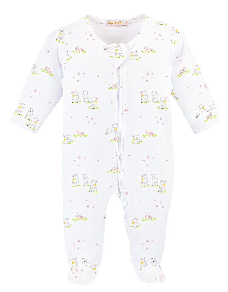 Baby Club Chic Baby Club Chic Baby Lambs Zip Footie
