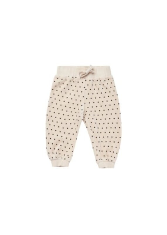Quincy Mae Quincy Mae VELOUR RELAXED SWEATPANT || POLKA DOT