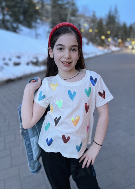 Queen of Sparkles Queen of Sparkles Multi Heart Tee