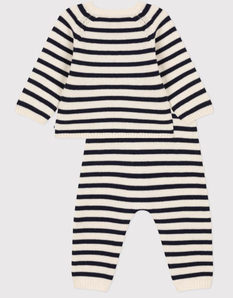 Petit Bateau Petit Bateau 2PC Striped Velour Set