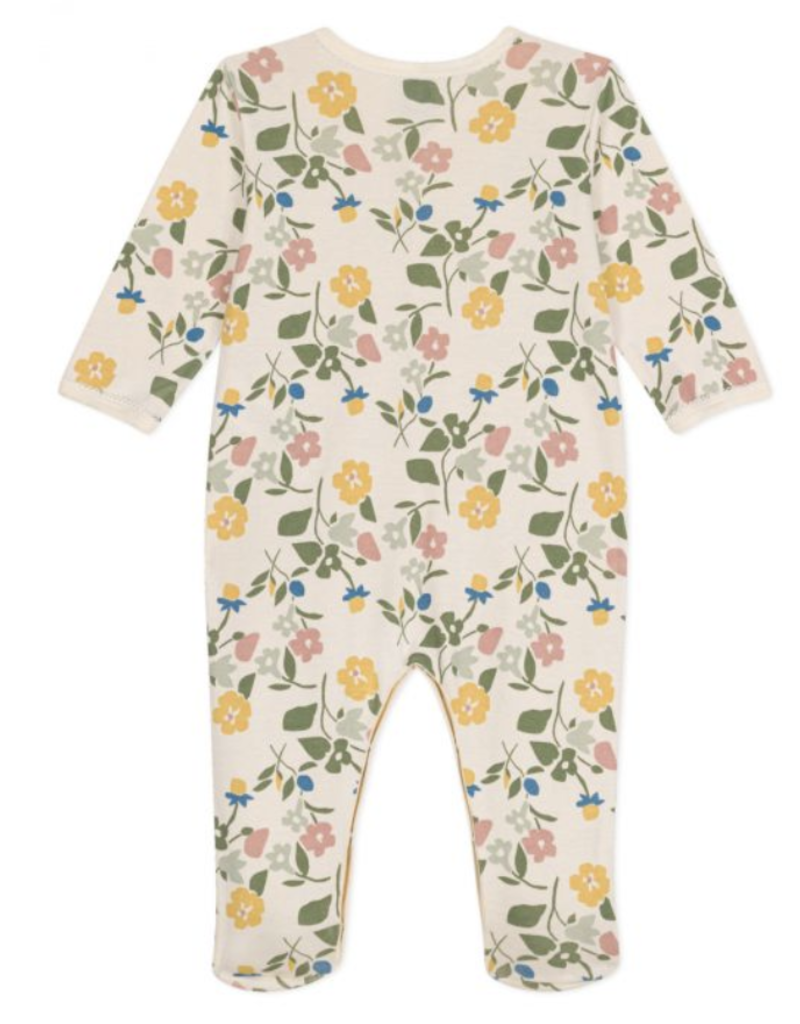 Petit Bateau Petit Bateau Baby Front Snap Floral Footie