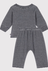 Petit Bateau Petit Bateau Laden 2PC Velour Striped Set