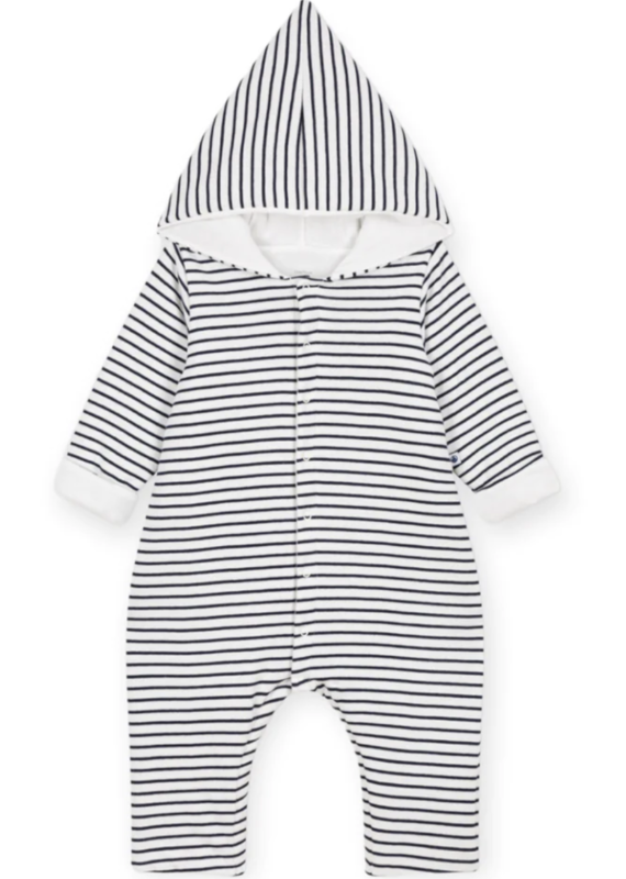 Petit Bateau Petit Bateau Laristo Striped Hooded Coverall