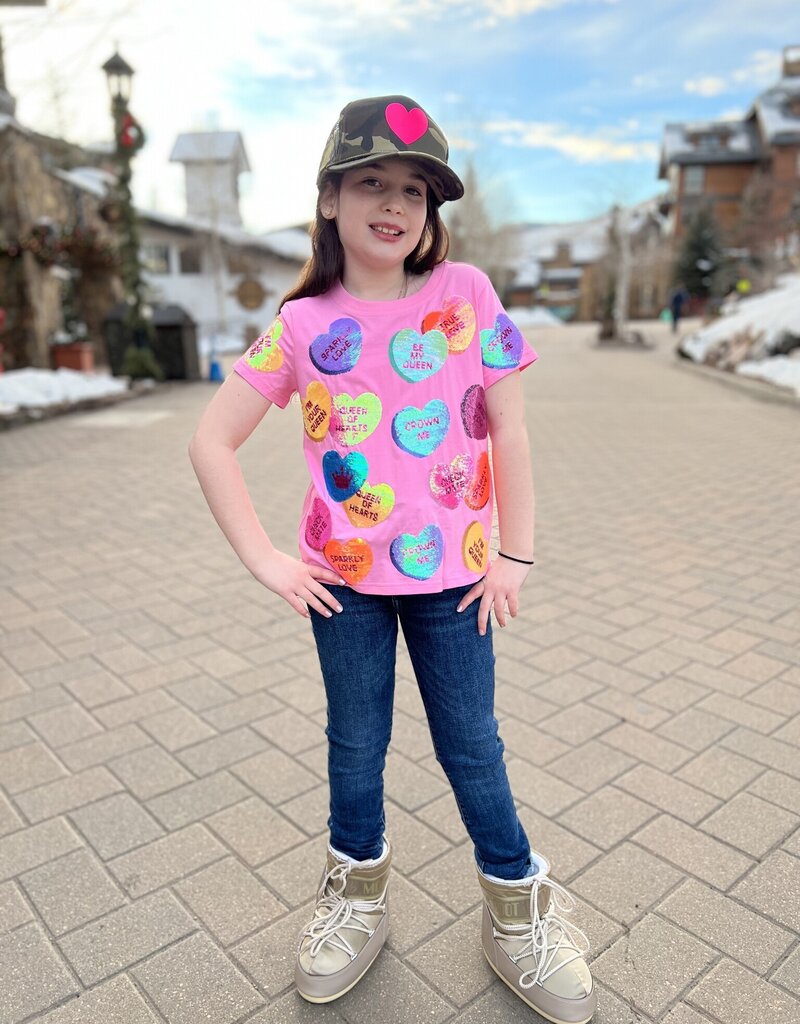 Queen of Sparkles Queen of Sparkles Sequin Candy Heart Tee