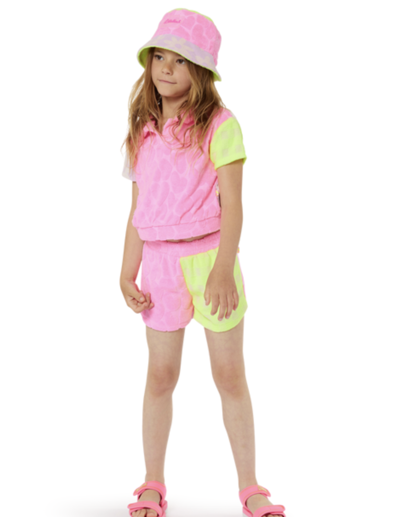 Billieblush Billieblush Allover Hearts Terry Polo & shorts SET