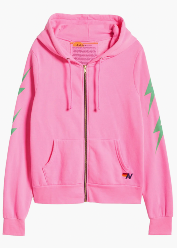 Aviator Nation Aviator Nation Bolt 4 Hoodie -  Neon Pink/Mint