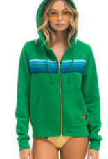 Aviator Nation Aviator Nation 5 Stripe Stitch Hoodie- Kelly Green/Blue