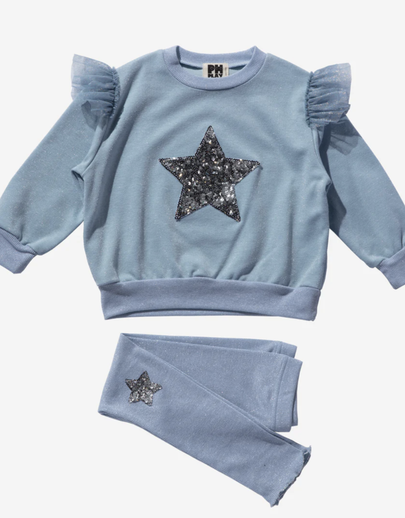 Petite Hailey Petite Hailey Star Sweatshirt Set - Sky Blue