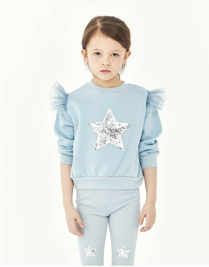 Petite Hailey Petite Hailey Star Sweatshirt Set - Sky Blue