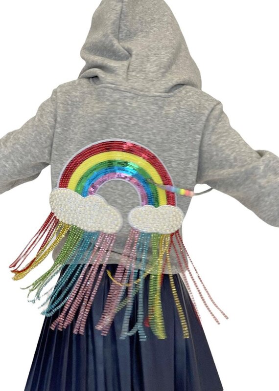 Lola & The Boys Lola & the Boys Crystal Rainbow Rain Hoodie