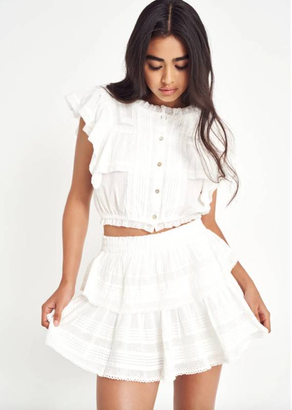 Love Shack Fancy Love Shack Fancy Ruffle Mini Skirt