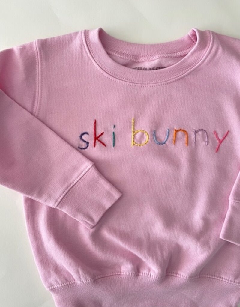 Sweet Olive Street Skipper Embroidered "ski bunny" Sweatshirt