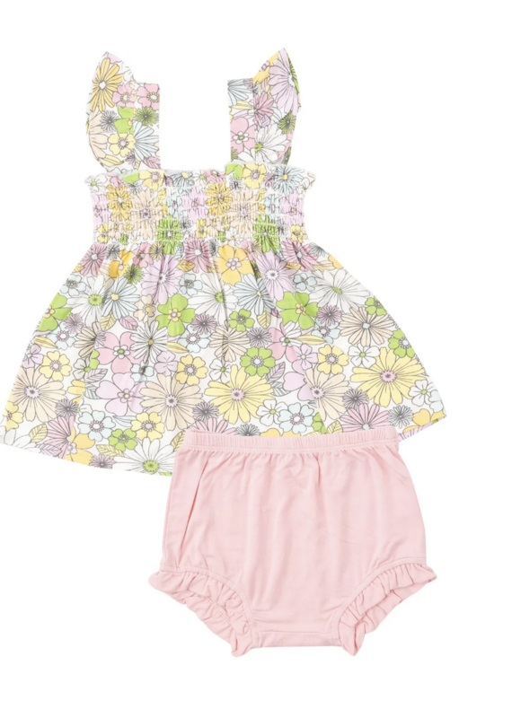 Angel Dear Angel Dear Ruffle Strap Smocked Set