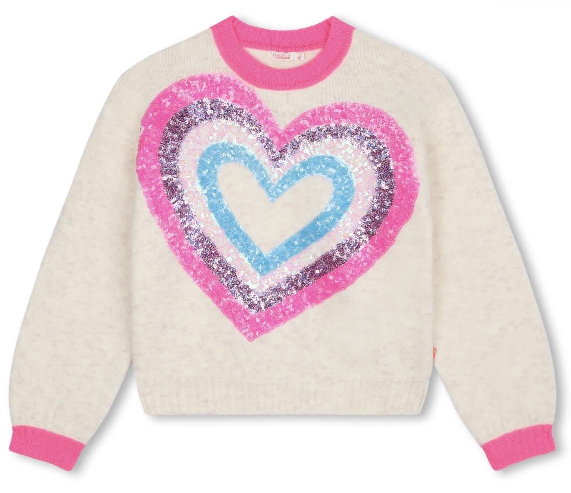 Sequin heart jumper deals