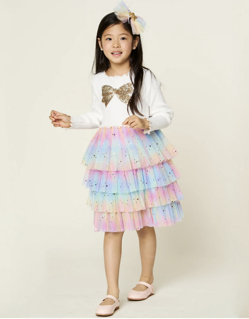 Petite Hailey Petite Hailey Bow Layered Tutu Dress