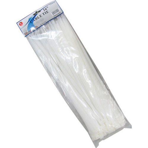 Unknown 16" Cable Tie (White) 100Pc  (CT1676N)