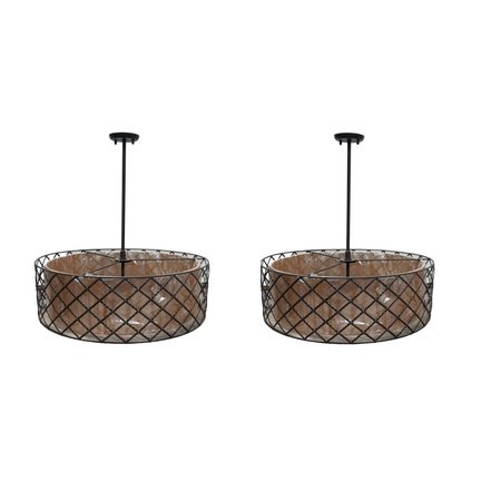 Unknown 2 Pack of Brown Lattice Pendant Ceiling Light