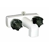  Valterra Tub/Shower Faucet, 4In, 2 Smoke Knobs, Plastic, White - PF213264