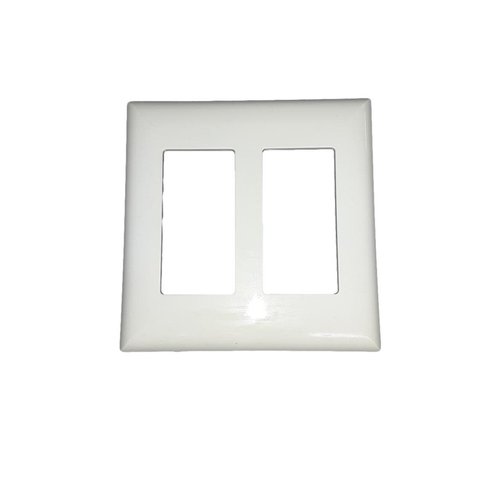 Unknown 2-Gang Decora Plus Wall plate Screwless Snap-On Mount, White 4.5"x4.5"