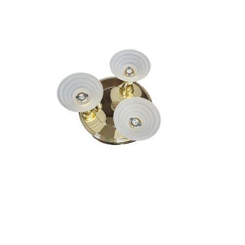 3 Frosted Glass Bulb Gold Base LED Ceiling Light