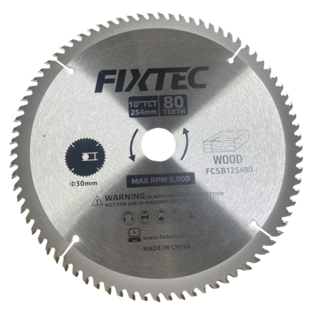 Fixtec 10" TCT Saw Blade for Wood (FCSB125480)