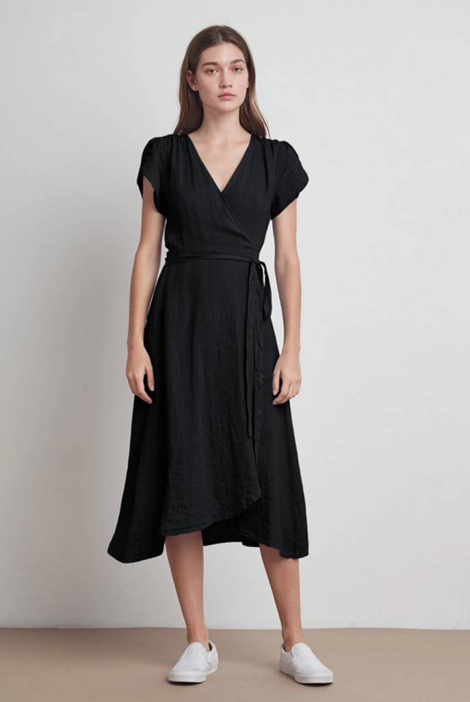 linen wrap dress