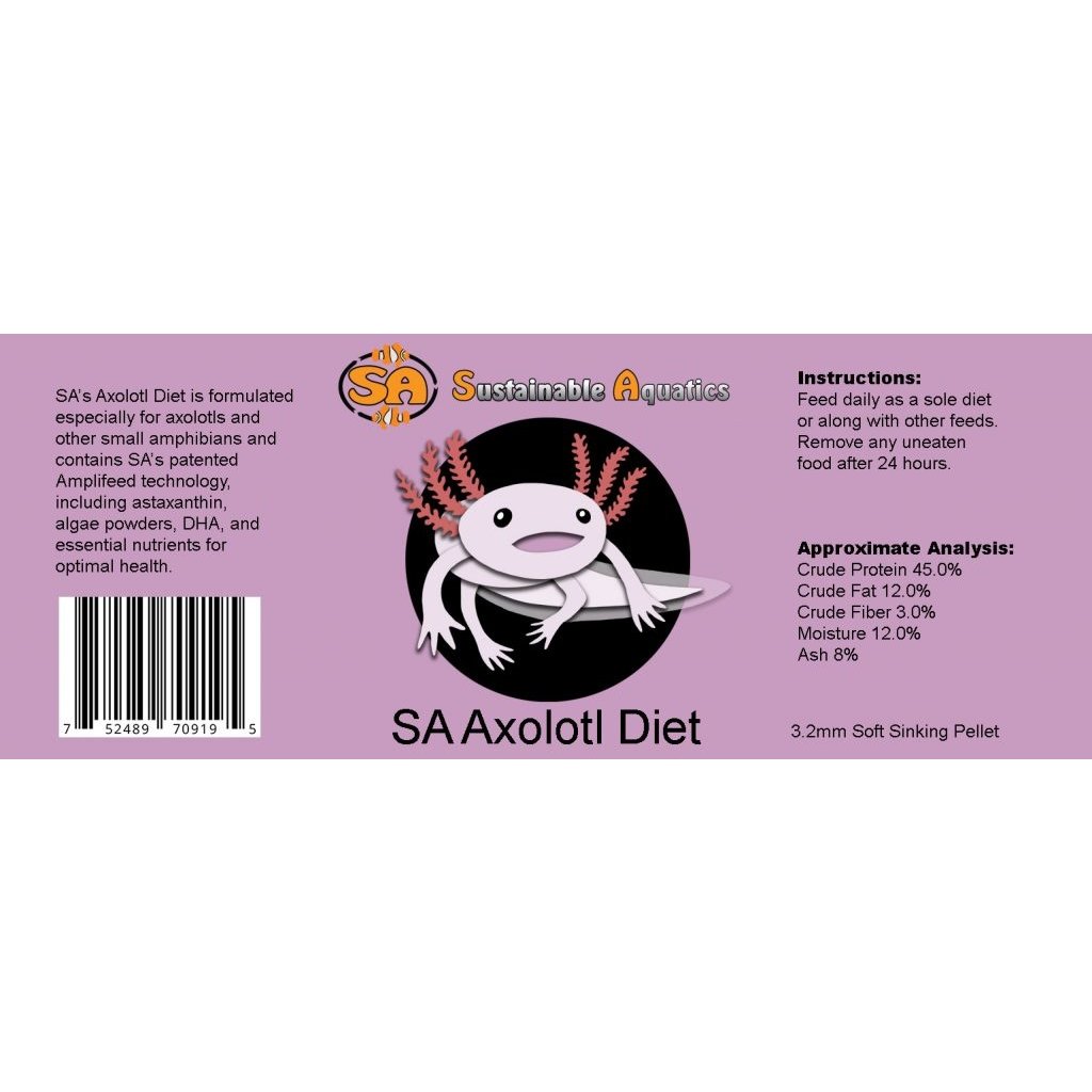 Sustainable Aquatics Axolotl Diet Pellets