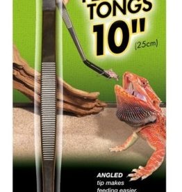 Zoo Med Angled Stainless Steel Feeding Tongs 10"