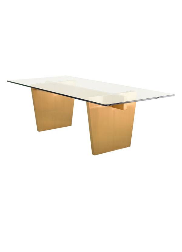 AIDEN DINING TABLE BRUSHED GOLD Direct Furniture Modern Home