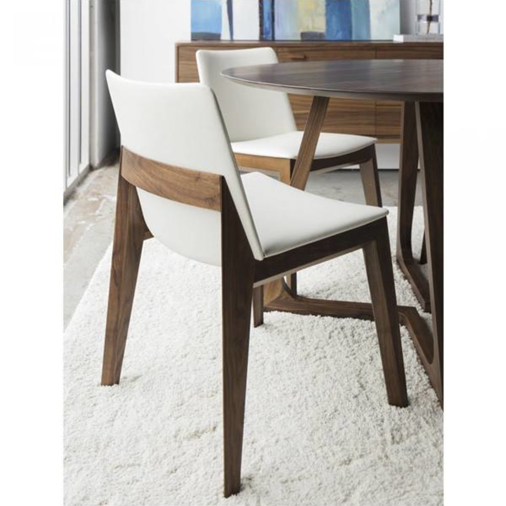 Moe's Home Collection Deco Dining Chair White Pvc-Pair M2
