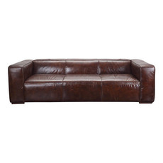 Moe's Home Collection Bolton Sofa Cappuccino Brown Leather