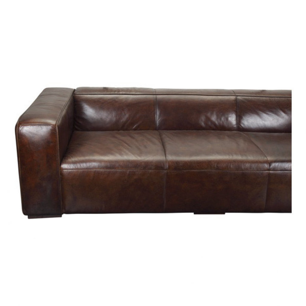 Moe's Home Collection Bolton Sofa Cappuccino Brown Leather