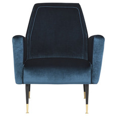 Nuevo Living Victor Occasional Chair in Blue Velvet