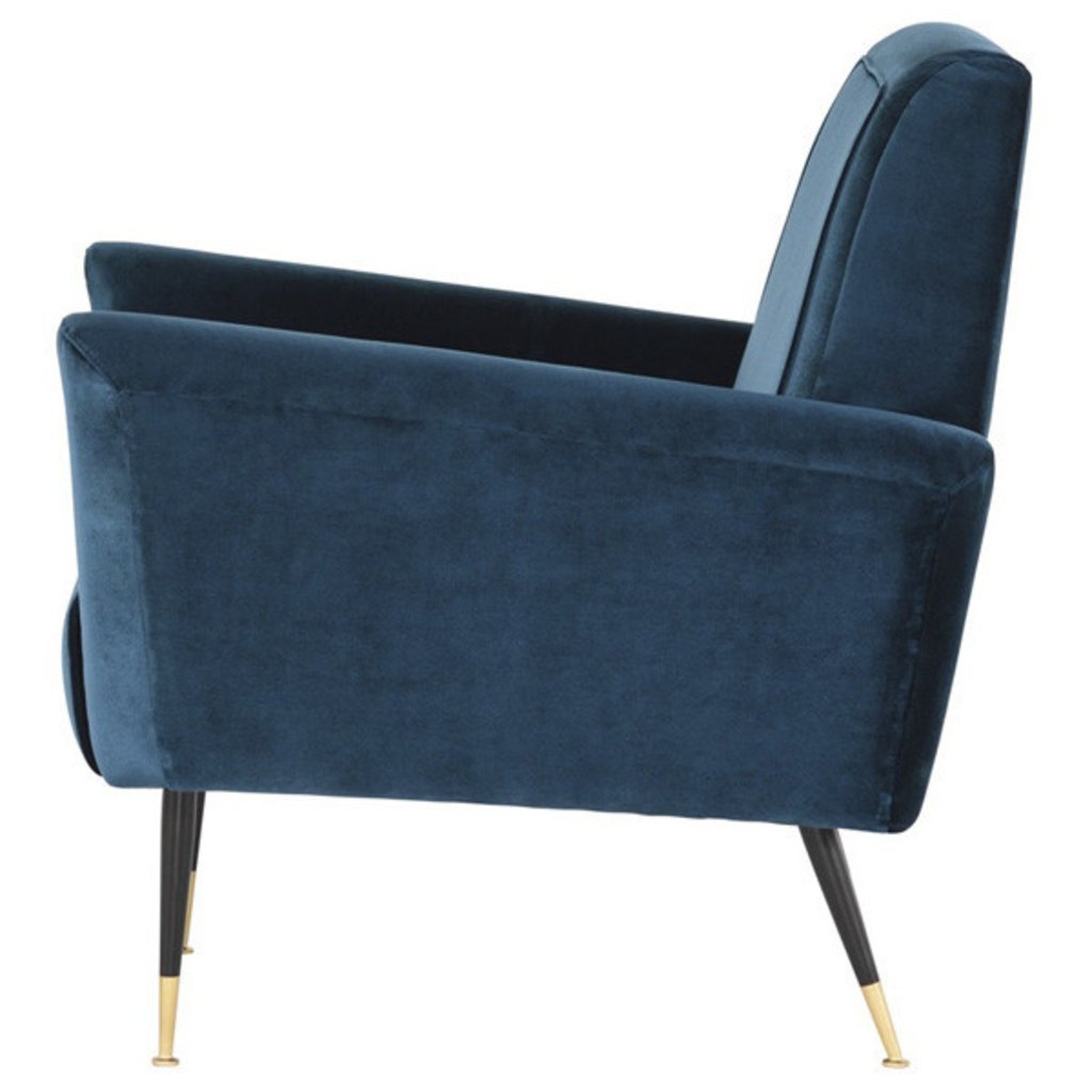 Nuevo Living Victor Occasional Chair in Blue Velvet