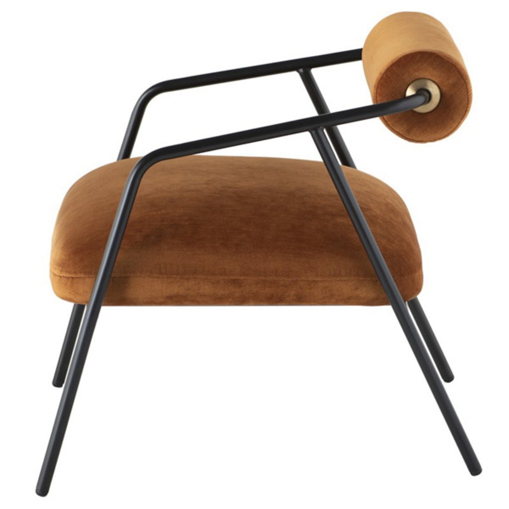 Nuevo Living Cyrus Occasional Chair with Rust Velvet