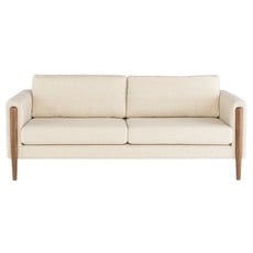 Nuevo Living Steen Sofa Sand Fabric with Walnut