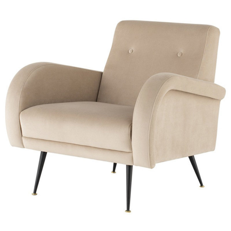 Nuevo Living Hugo Occasional Chair Nude Velvet