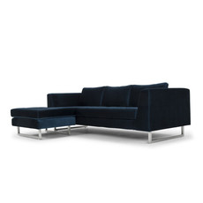 Nuevo Living Matthew Sectional in Midnight Blue Velvet